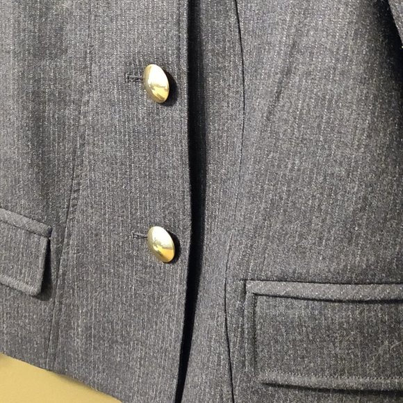 Tibi Grey Pinstripe Wool Short Coat Women's SIZE 4 - Picture 5 of 7